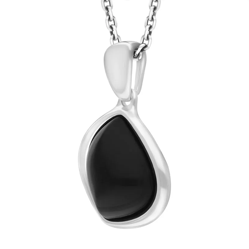 Sterling Silver Whitby Jet Abstract Marquise Necklace sold by Jura Watches product image thumbnail 2