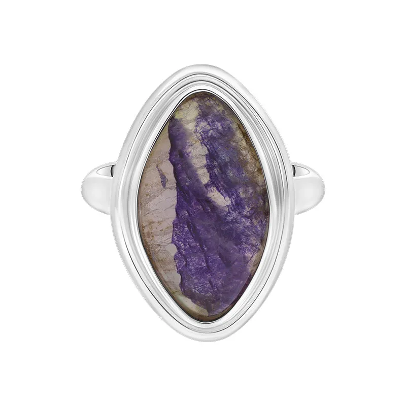 Sterling Silver Blue John Marquise Solid Edge Doublet Ring D sold by Jura Watches product image thumbnail 2