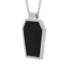 Sterling Silver Whitby Jet Skull Coffin Pendant sold by Jura Watches