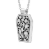 Sterling Silver Whitby Jet Skull Coffin Pendant sold by Jura Watches
