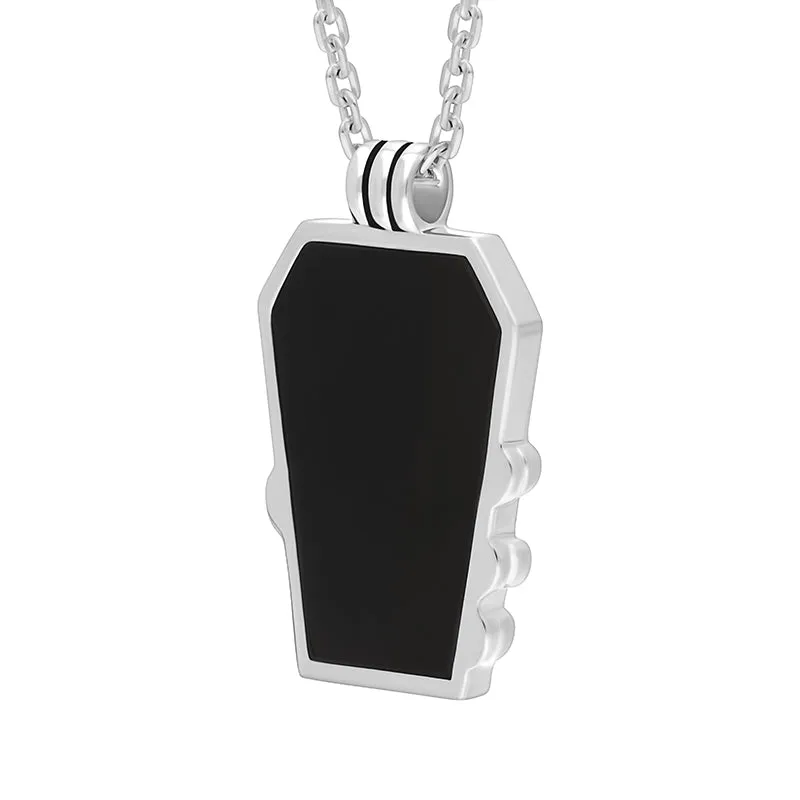 Sterling Silver Whitby Jet Skull and Claw Coffin Pendant sold by Jura Watches product image thumbnail 3