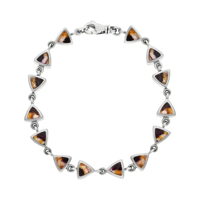 9ct White Gold Blue John Curved Triangle Bracelet sold by Jura Watches