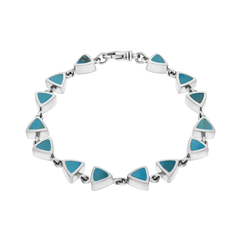 Sterling Silver Turquoise Curved Triangle Bracelet sold by Jura Watches product image thumbnail 2