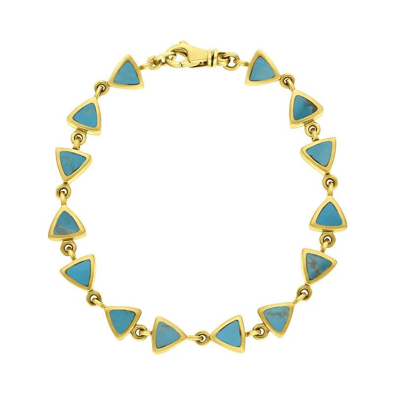 9ct Yellow Turquoise Curved Triangle Bracelet sold by Jura Watches
