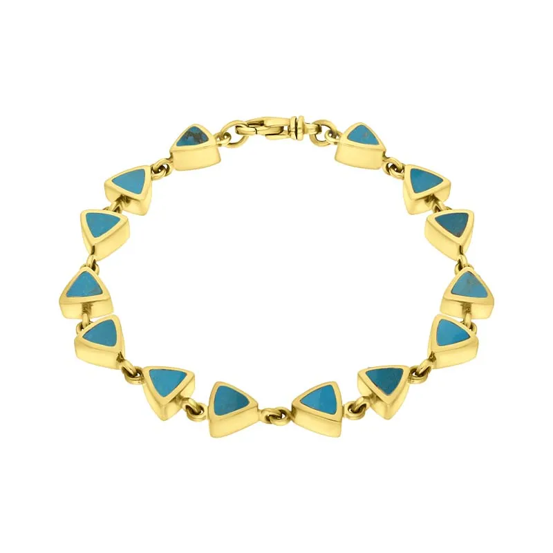 9ct Yellow Turquoise Curved Triangle Bracelet sold by Jura Watches product image thumbnail 2