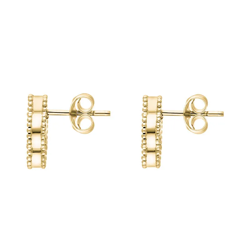 9ct Yellow Gold Malachite Bloom Four Leaf Clover Ball Edge Stud Earrings sold by Jura Watches product image thumbnail 2