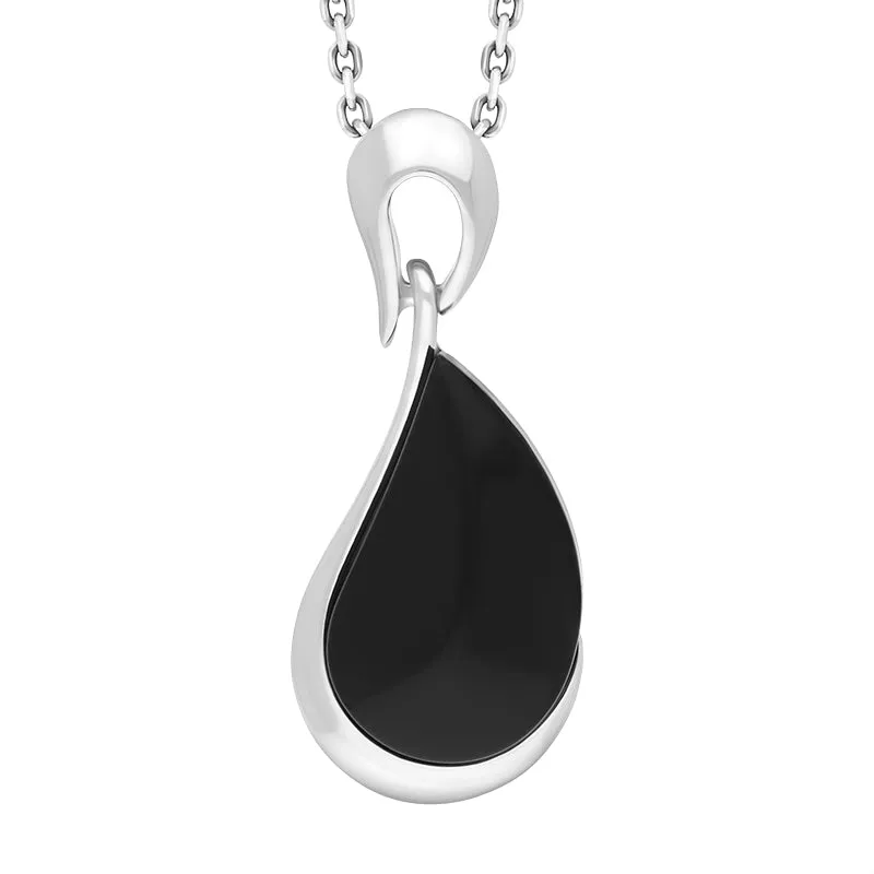 Sterling Silver Whitby Jet Organic Curved Pear Drop Two Piece Set sold by Jura Watches product image thumbnail 2