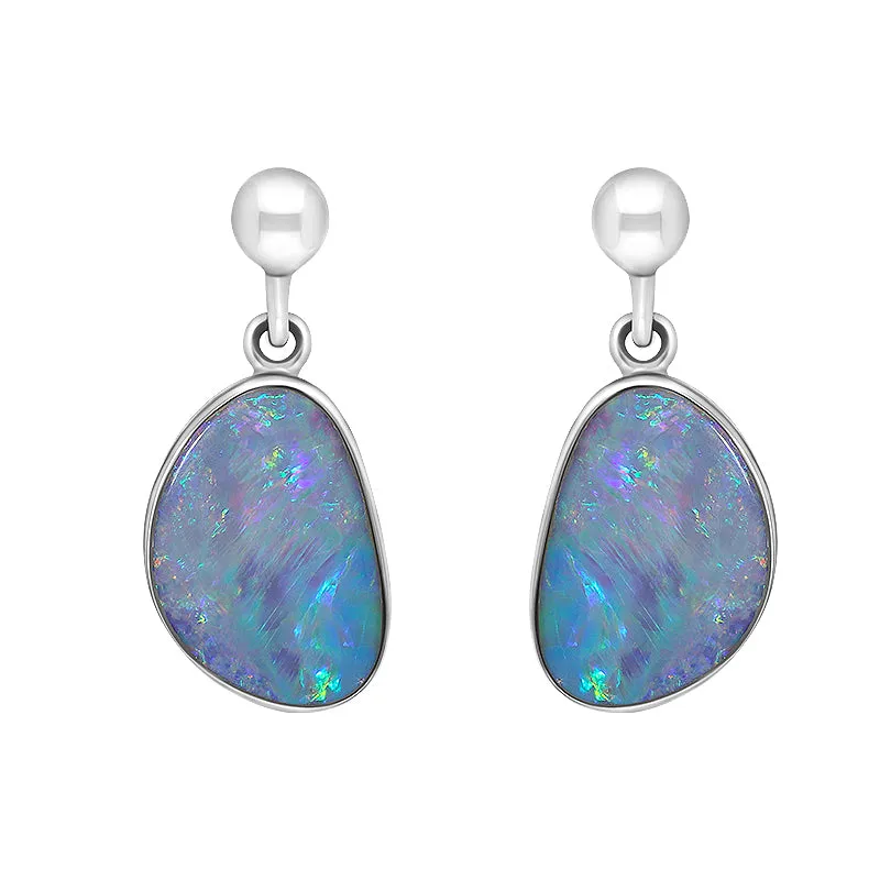 Sterling Silver Abstract Opal Doublet Drop Earrings D sold by Jura Watches