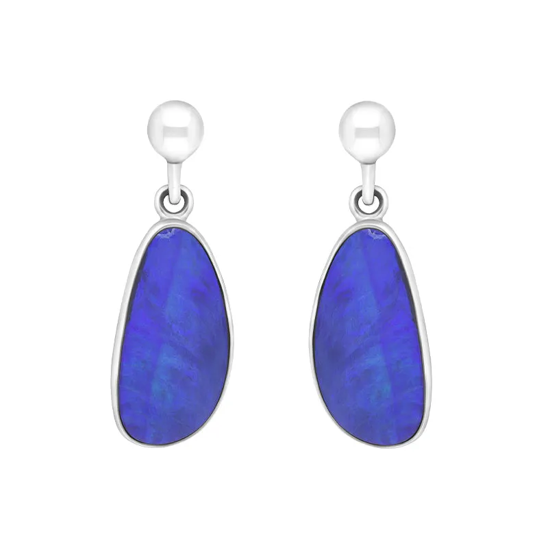 Sterling Silver Abstract Opal Doublet Drop Earrings D sold by Jura Watches