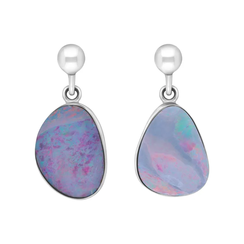 Sterling Silver Abstract Opal Doublet Drop Earrings D sold by Jura Watches