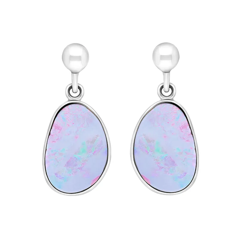 Sterling Silver Abstract Opal Doublet Drop Earrings D sold by Jura Watches