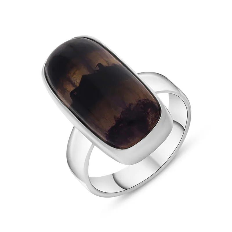 Sterling Silver Blue John Abstract Oval Shaped Ring D sold by Jura Watches