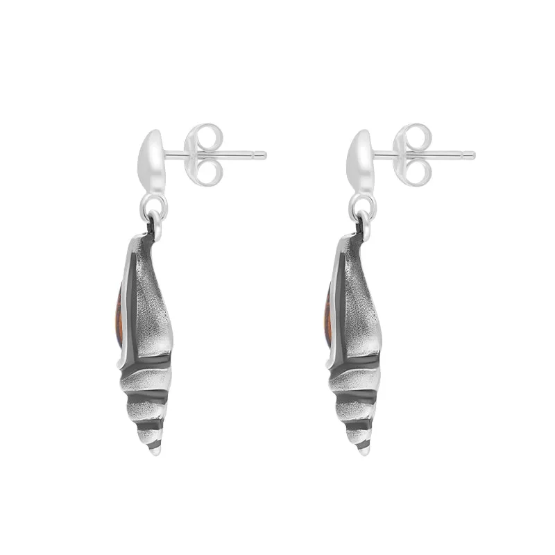 Sterling Silver Amber Shell Drop Earrings sold by Jura Watches product image thumbnail 2