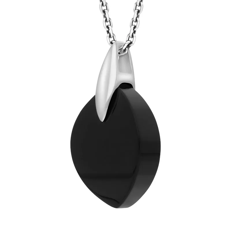 Sterling Silver Whitby Jet Wide Marquise Necklace sold by Jura Watches product image thumbnail 2
