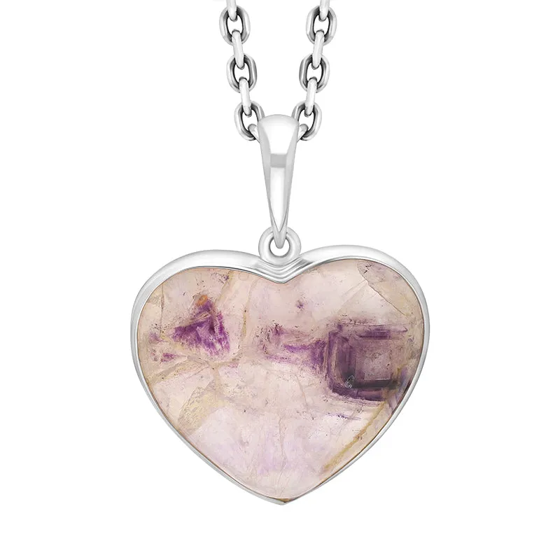 Sterling Silver Blue John Heart Pendant Necklace D sold by Jura Watches