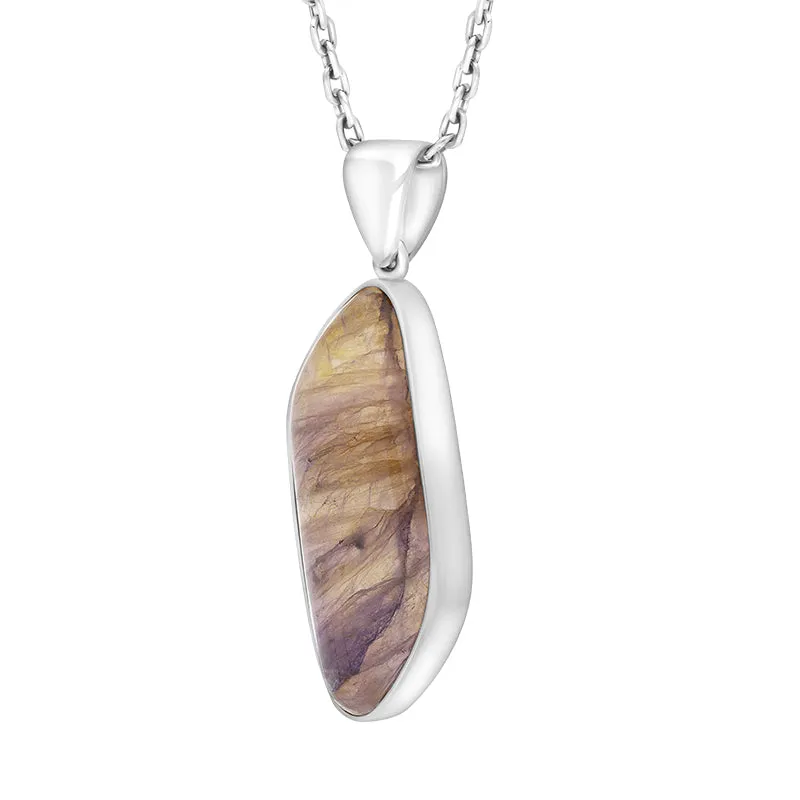 Sterling Silver Blue John Abstract Oval Necklace D sold by Jura Watches product image thumbnail 2