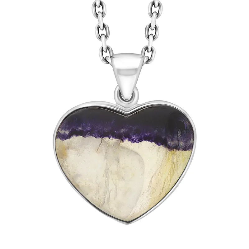 Sterling Silver Blue John Heart Necklace D sold by Jura Watches