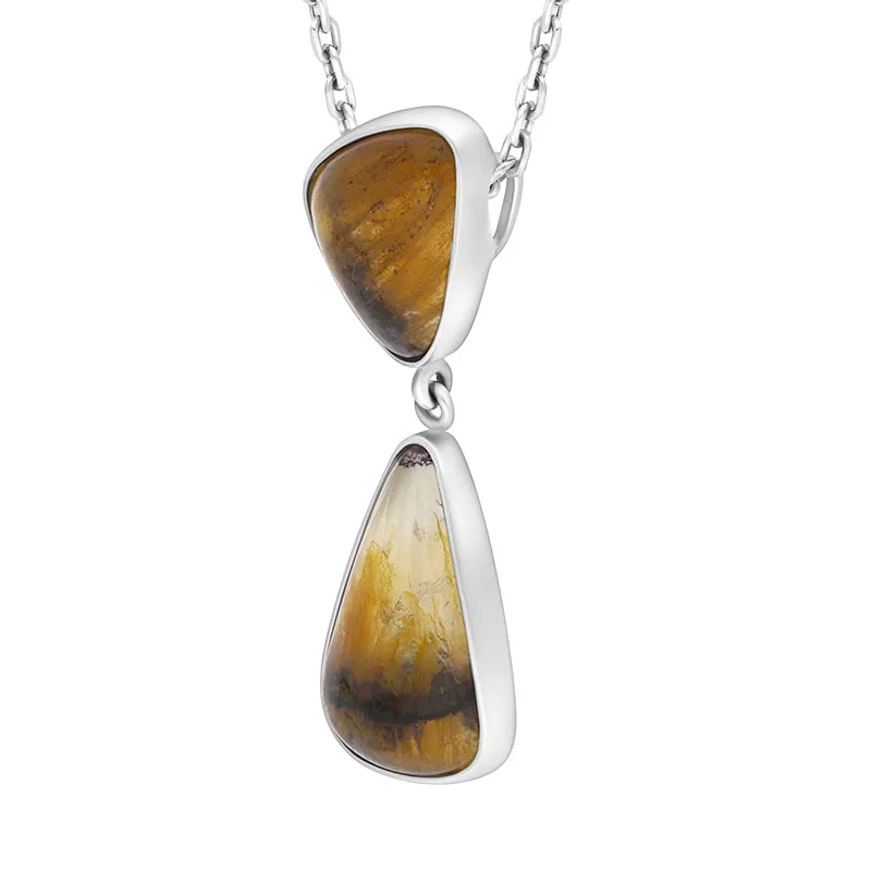 Sterling Silver Blue John 2 Stone Abstract Drop Necklace D sold by Jura Watches product image thumbnail 2