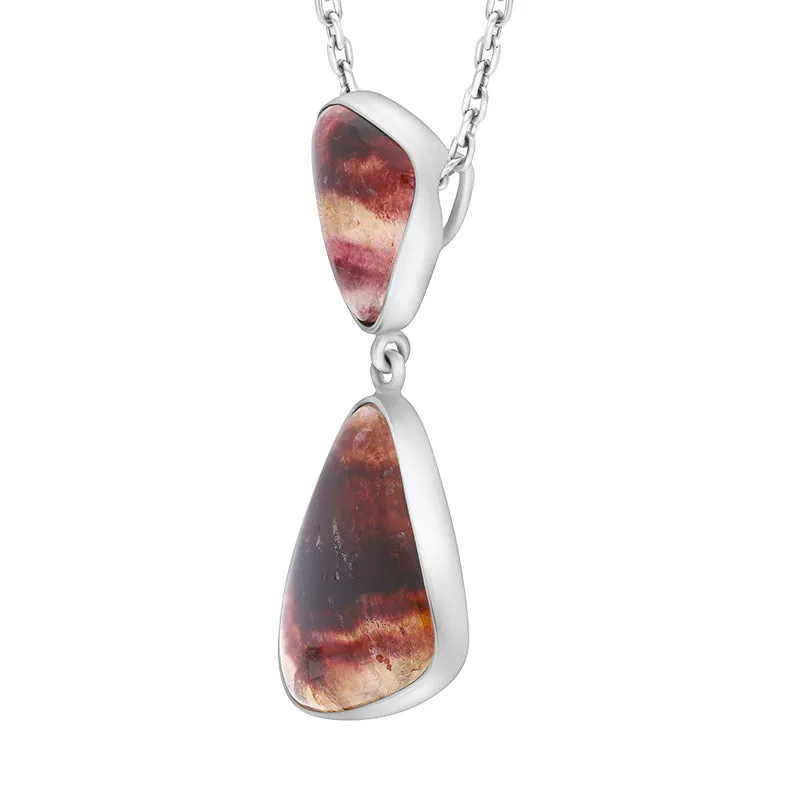 Sterling Silver Blue John 2 Stone Abstract Drop Necklace D sold by Jura Watches product image thumbnail 2