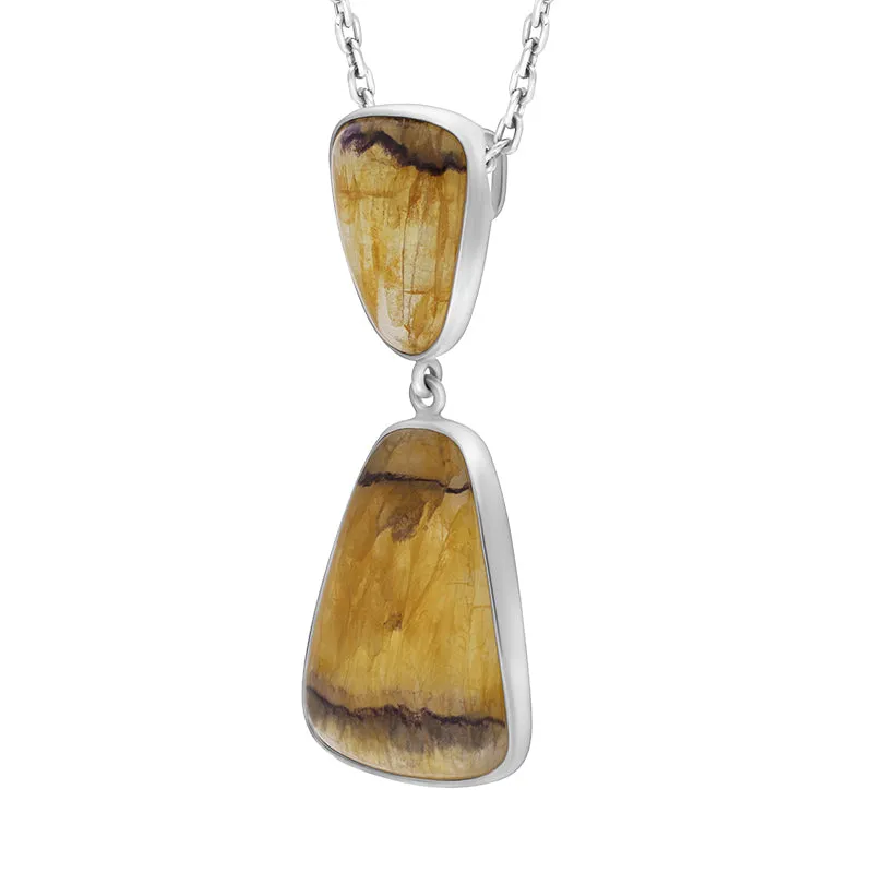 Sterling Silver Blue John 2 Stone Abstract Drop Necklace D sold by Jura Watches product image thumbnail 2
