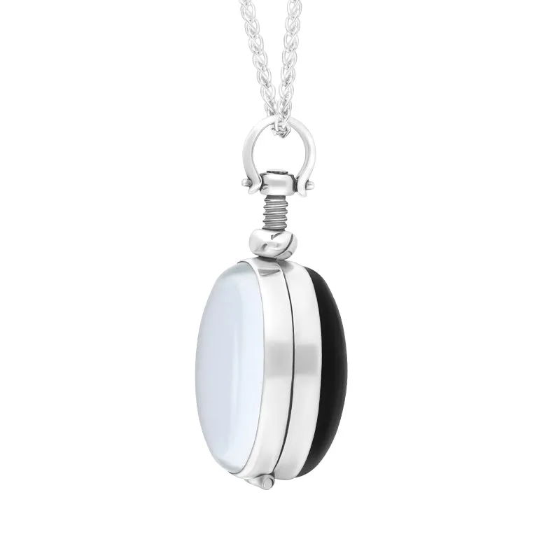 Sterling Silver Whitby Jet Glass Oval Locket Necklace sold by Jura Watches product image thumbnail 4