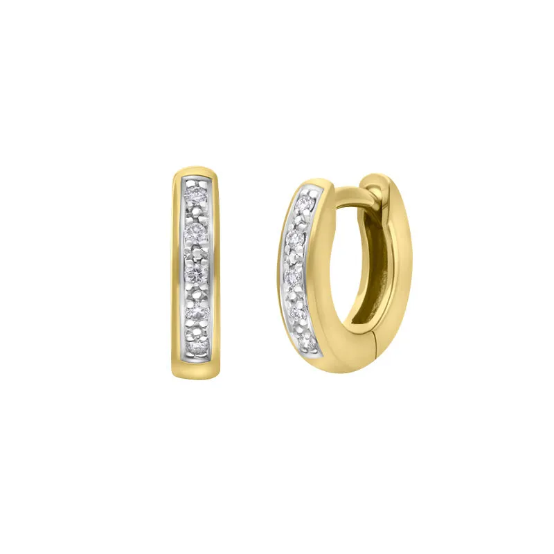 18ct Yellow Gold Diamond 10mm Domed Hoop Earrings sold by Jura Watches product image thumbnail 4