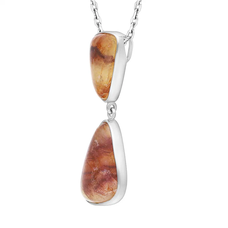 Sterling Silver Blue John Double Stone Abstract Drop Necklace D sold by Jura Watches product image thumbnail 2