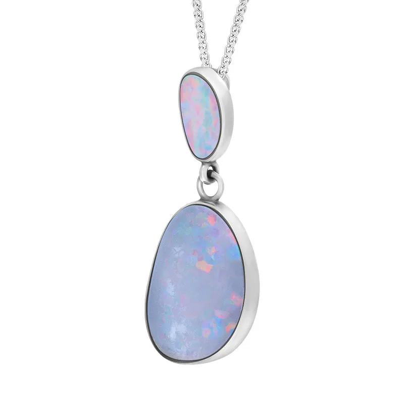 Sterling Silver Abstract Opal Two Stone Necklace sold by Jura Watches product image thumbnail 2