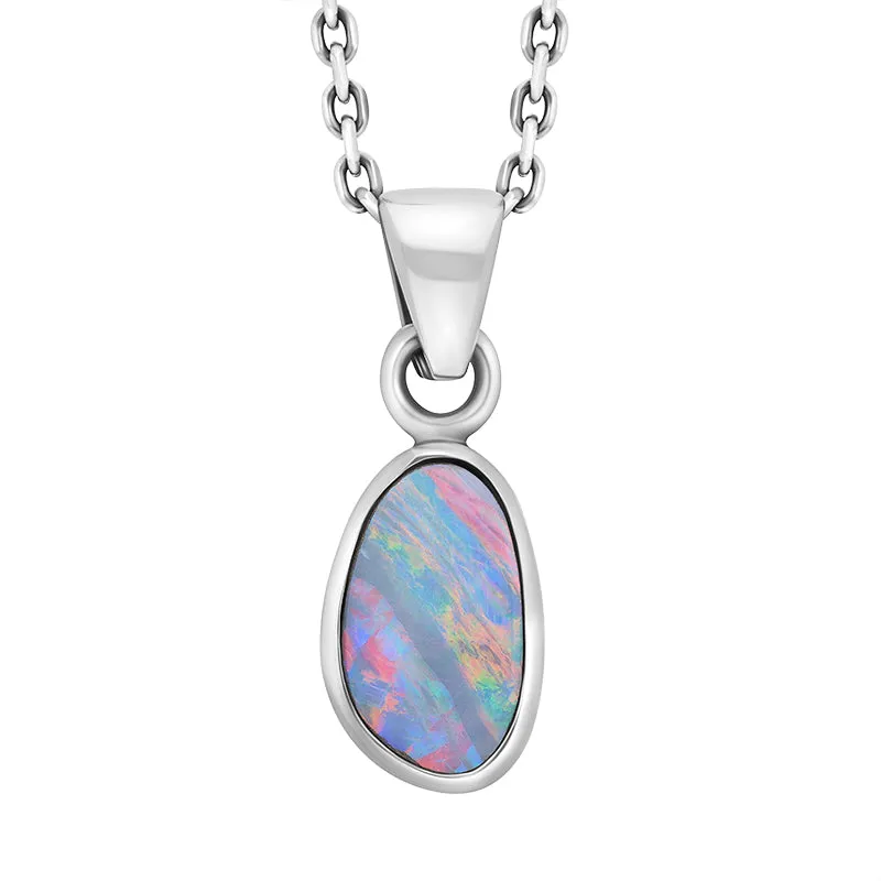Sterling Silver Opal Doublet Abstract Necklace sold by Jura Watches