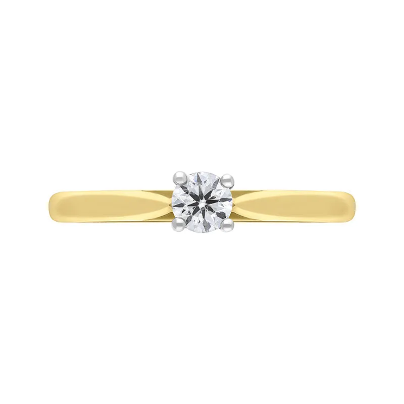18ct Yellow Gold 0.25ct Brilliant Cut Diamond Solitaire Ring sold by Jura Watches product image thumbnail 2