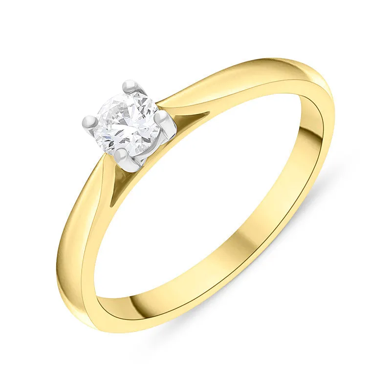 18ct Yellow Gold 0.25ct Brilliant Cut Diamond Solitaire Ring sold by Jura Watches