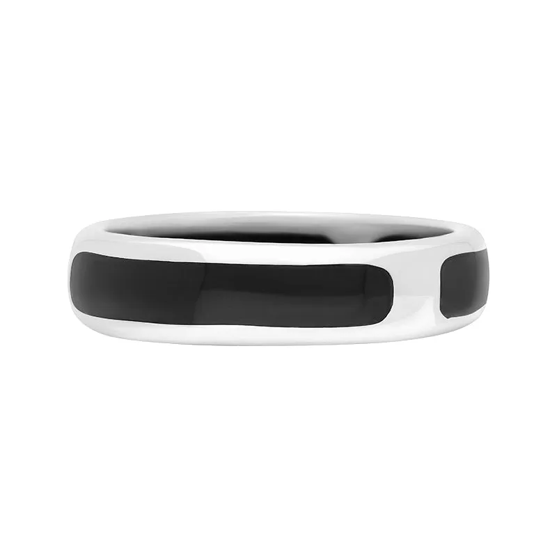Sterling Silver Whitby Jet 6mm Wedding Ring sold by Jura Watches product image thumbnail 2
