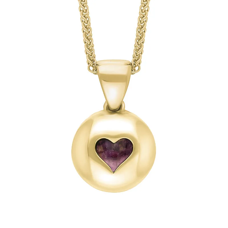 18ct Yellow Gold Blue John Heart Disc Necklace sold by Jura Watches