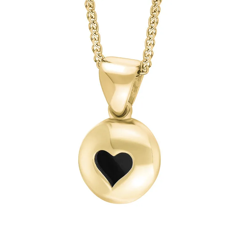 18ct Yellow Gold Whitby Jet Heart Disc Necklace sold by Jura Watches product image thumbnail 2
