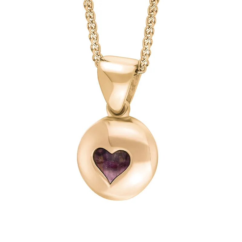 9ct Rose Gold Blue John Heart Disc Necklace sold by Jura Watches product image thumbnail 2