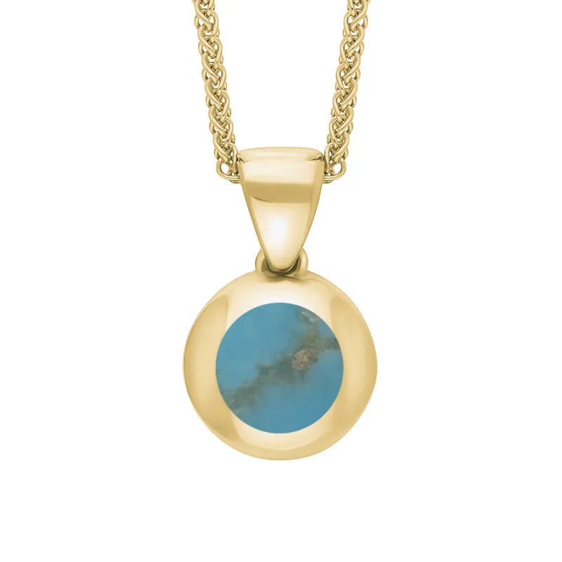 9ct Yellow Gold Turquoise Heart Disc Necklace sold by Jura Watches product image thumbnail 3