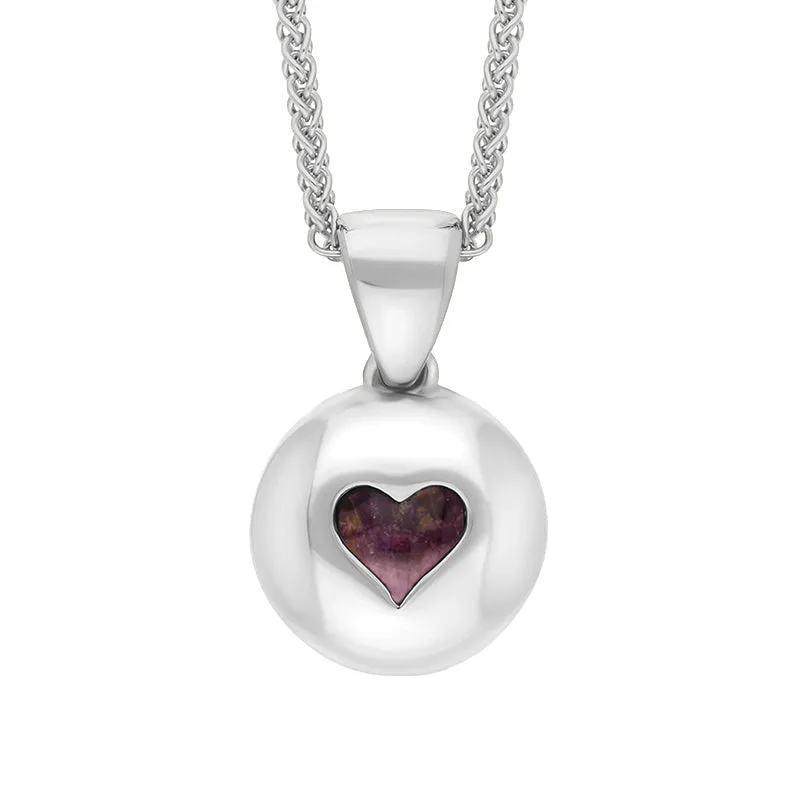 Sterling Silver Blue John Heart Disc Necklace sold by Jura Watches