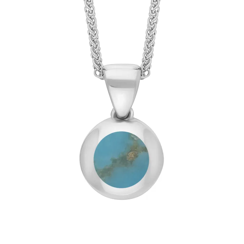 Sterling Silver Turquoise Heart Disc Necklace sold by Jura Watches product image thumbnail 3