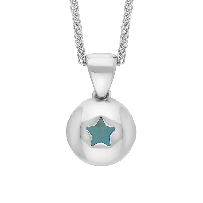 Sterling Silver Turquoise Star Disc Necklace sold by Jura Watches
