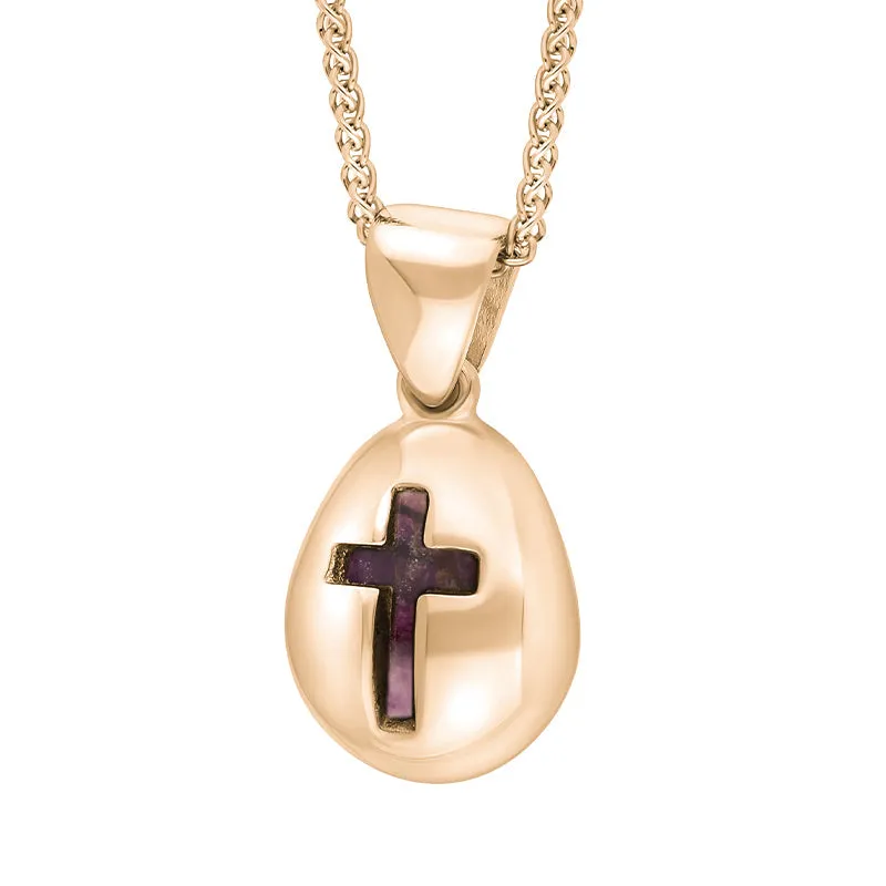 18ct Rose Gold Blue John Cross Pear Shape Necklace sold by Jura Watches product image thumbnail 2