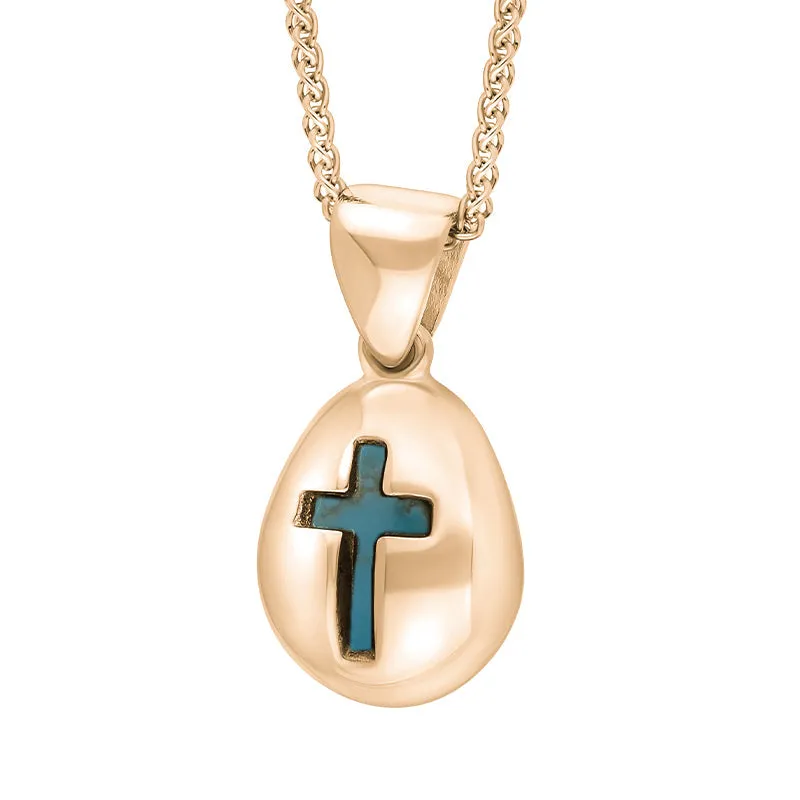 18ct Rose Gold Turquoise Cross Pear Shape Necklace sold by Jura Watches product image thumbnail 2