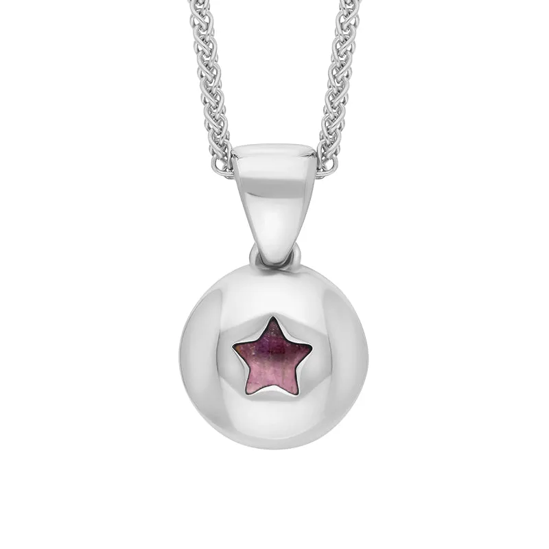 18ct White Gold Blue John Star Disc Necklace sold by Jura Watches