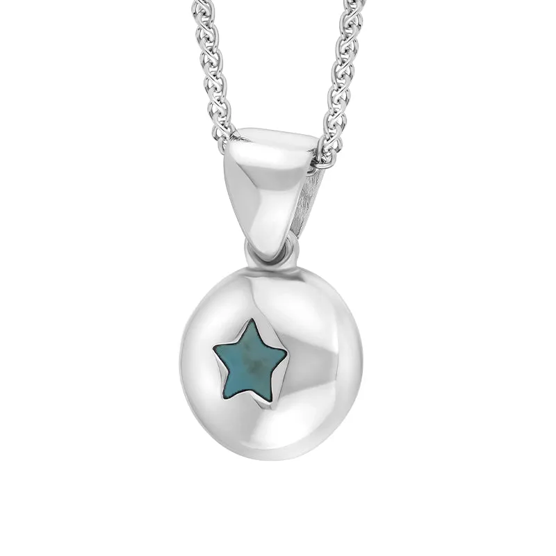 18ct White Gold Turquoise Star Disc Necklace sold by Jura Watches product image thumbnail 2