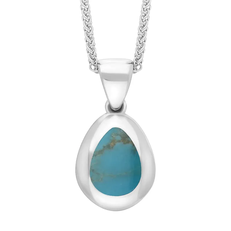 18ct White Gold Turquoise Fleur De Lis Pear Shape Necklace sold by Jura Watches product image thumbnail 3