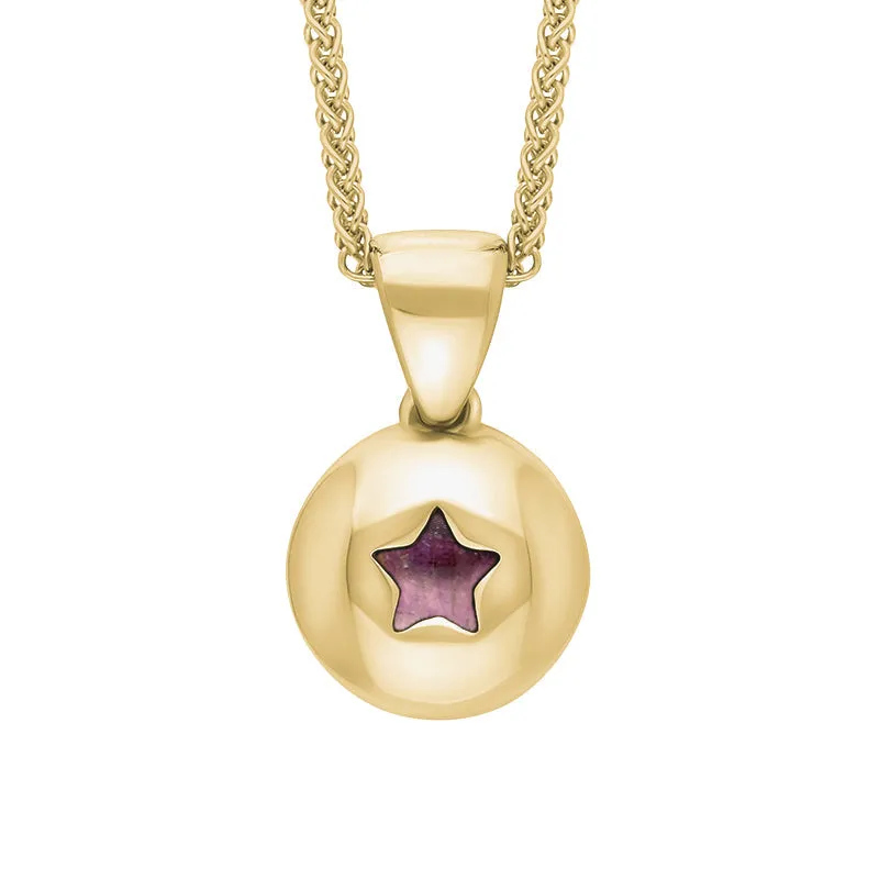 18ct Yellow Gold Blue John Star Disc Necklace sold by Jura Watches