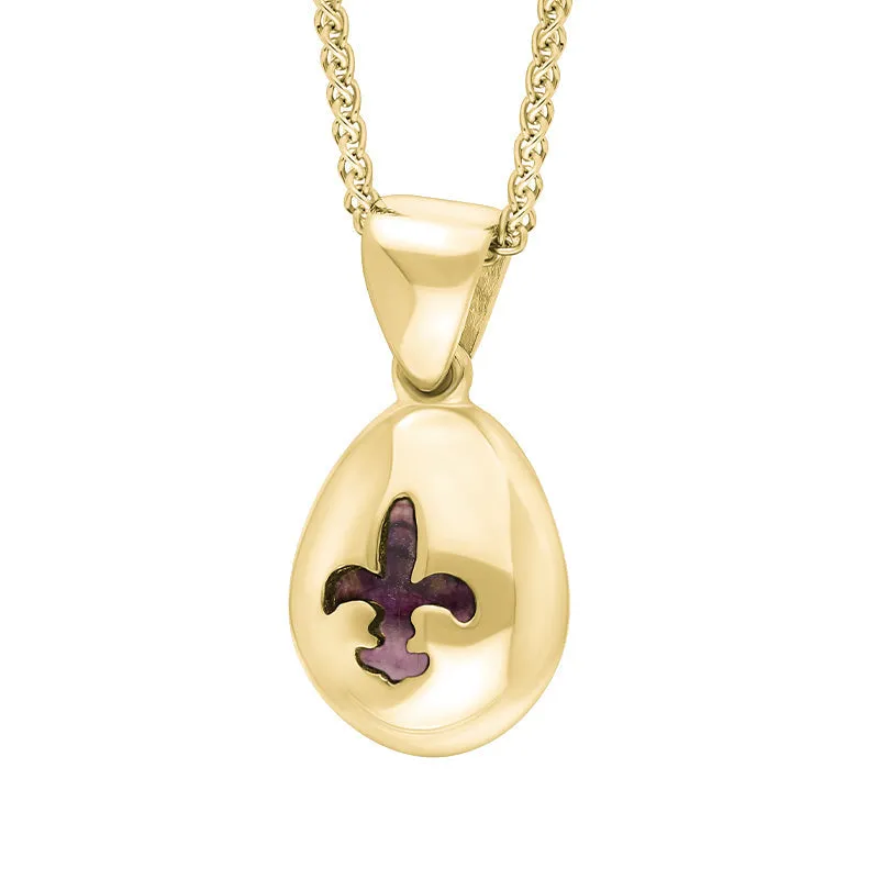 18ct Yellow Gold Blue John Fleur De Lis Pear Shape Necklace sold by Jura Watches product image thumbnail 2
