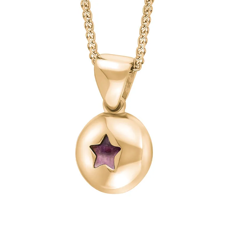 9ct Rose Gold Blue John Star Disc Necklace sold by Jura Watches product image thumbnail 2