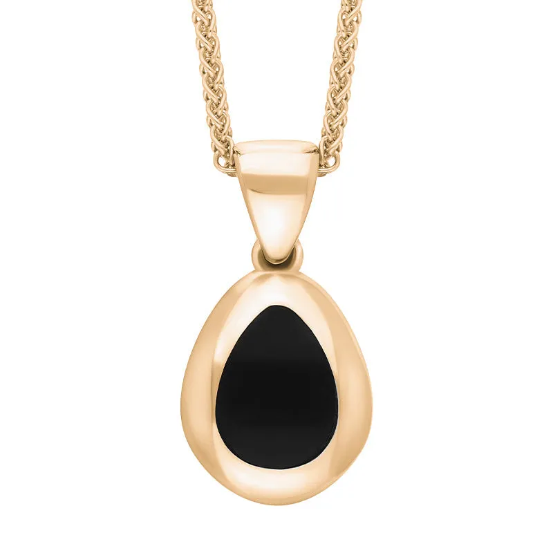 9ct Rose Gold Whitby Jet Fleur De Lis Pear Shape Necklace sold by Jura Watches product image thumbnail 3