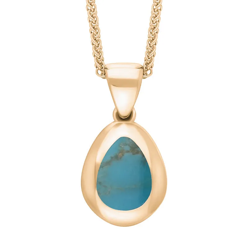 9ct Rose Gold Turquoise Fleur De Lis Pear Shape Necklace sold by Jura Watches product image thumbnail 3