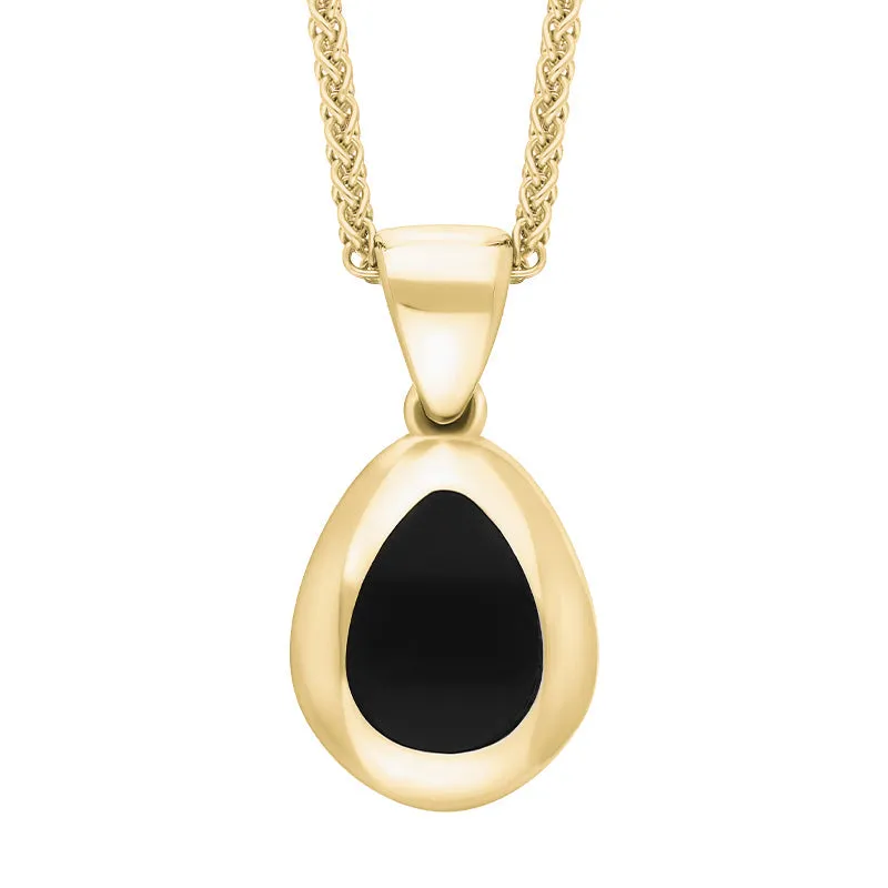 9ct Yellow Gold Whitby Jet Fleur De Lis Pear Shape Necklace sold by Jura Watches product image thumbnail 3